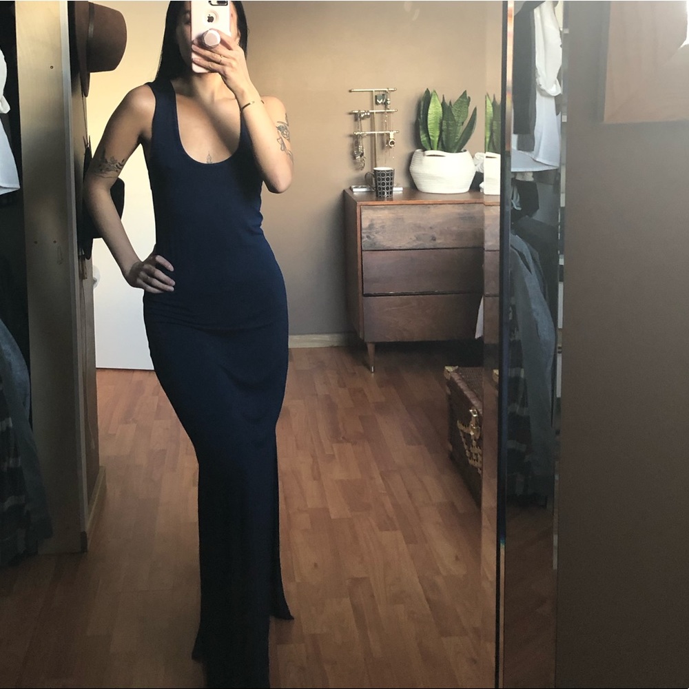 Bootlegger navy blue maxi dress